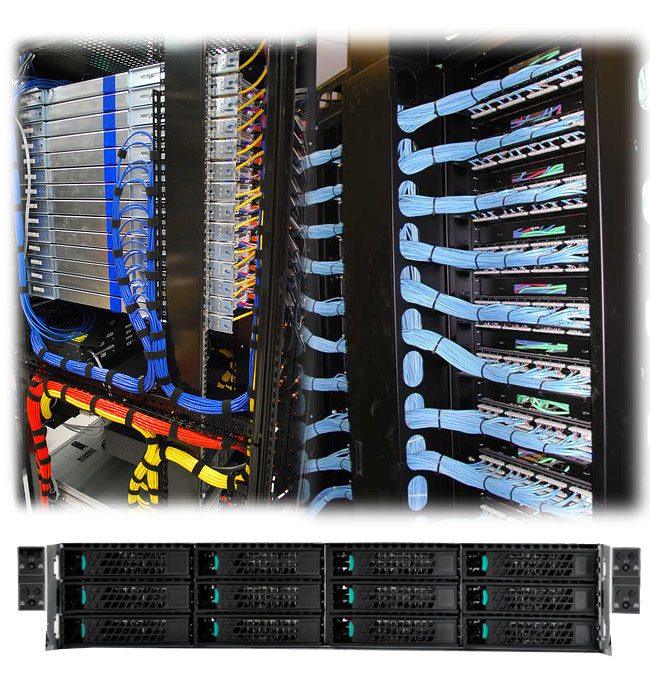modern rack servers in a data centre installation
